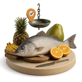 Рыбный и фруктовый рынок