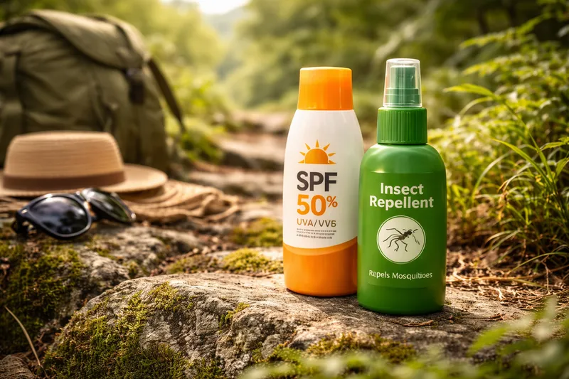 Солнцезащитный крем и спрей от комаров